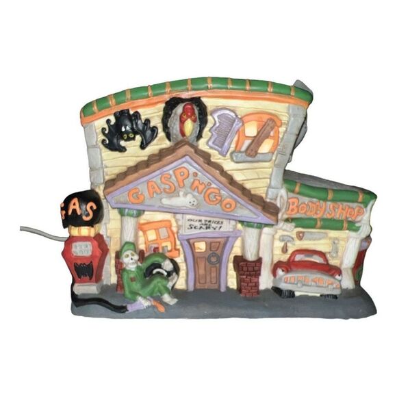 Creepy Hollow Midwest Creepy Skully's Light Up Gas Station Halloween Decor - Picture 1 of 6